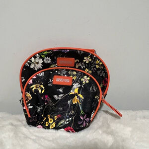 Kenneth Cole Reaction Black and Orange Floral Cosmetic Bag